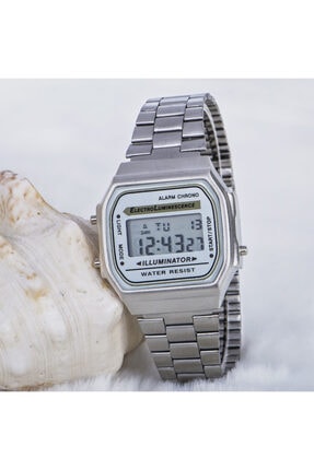 Spectrum Gümüş Renk Çelik Kordonlu Dijital Retro Bayan Unisex Saat St-303688