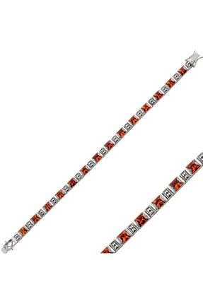 Tevuli Gümüş 925 Ayar Markazit & Garnet Zirkon Taşlı Bileklik