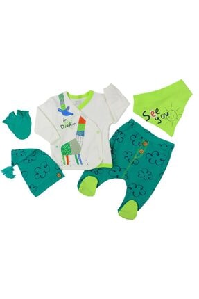 İmaj Unisex Bebek Yeşil Time Origami 5 Parça Zıbın Seti Hastane Çıkışı 5059