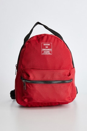 Bianco Lucci Bag Kadın Kırmızı Çok Fermuarlı Sırt Çantası Cnt056