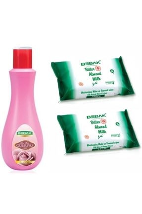 Bebak Gül Suyu Tonik 125ml + 2 Adet Acı Badem Makyj.temizleme Mendili 20'li