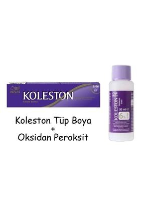 Koleston Tüp Boya 50 Ml - 5.66 Şarap Kızılı + 20 Vol Oksidan Peroksit