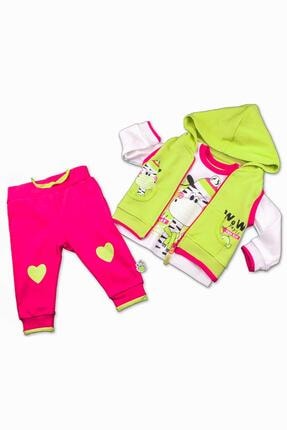 Miniworld Miniworld Kız Çocuk Sweatshirt Pantolon Hırka 3lü Takım 6-24 Ay 14797