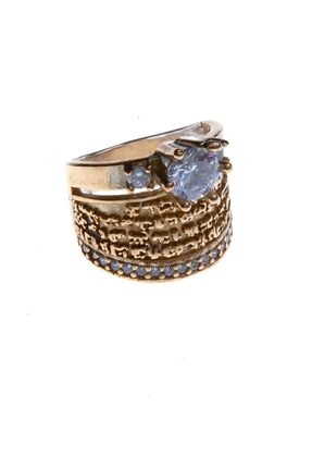 Ninova Silver Ayet'el Kursi İşlemeli Tektaş Gümüş Otantik Yüzük NNVSLVR03583