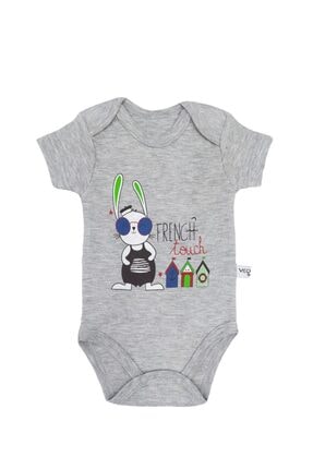 Veo Baby Tanşan Baskılı Kısa Kollu Kız Bebek & Erkek Bebek Body - Badi