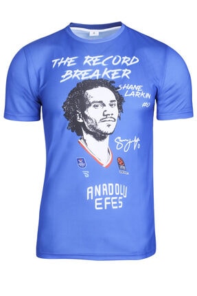 Sportive Anadolu Efes The Record Breaker Shane Larkin Unisex Lacivert Basketbol Tişört TKE-LARKIN-49