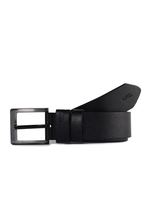 Deri Company Erkek Basic Kot Kemer Lacivert Dikişli Siyah 125cm 112002