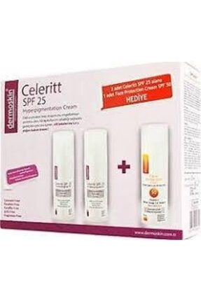 Dermoskin Celeritt Spf25 2 X 30 Ml + Face Protection Spf50 Cream 50 Ml Hediye