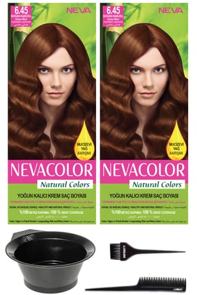 Neva Color Soğan Kabuğu - Kalıcı Krem Saç Boyası Ve Saç Boyama Seti 2’li Natural Colors 6.45