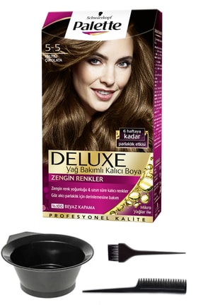 Schwarzkopf Palette Deluxe 5-5 Işıltılı Çikolata Saç Boyası Ve Saç Boyama Seti