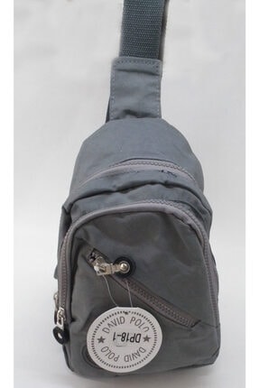 David Polo Unisex Gri Bodybag 4 Fermuarlı Ithal Paraşüt Kumaş Çanta