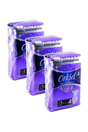 Orkid Hijyenik Ped Platinum Comfort A. Gece Extra 18'li X 3 Adet