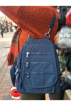 Smart Bags Kadın Sağlam Kullanışlı Şık Su Geçirmez Omuz Sırt Çantası Lacivert