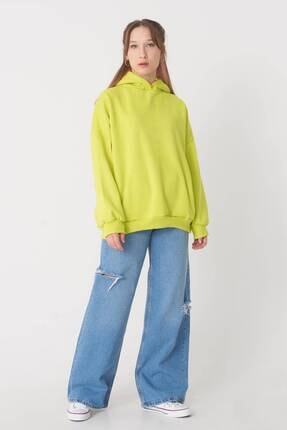Addax Kadın Fıstık Yeşil Kapüşonlu Sweat S0935 - W12 - W13 ADX-0000022257