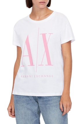 Armani % 100 Pamuklu Bisiklet Yaka T Shirt Kadın T Shirt S 8nytcx Yjg3z 9129