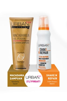 Urban Care Macadamia Yağı ve Keratin İçeren Şampuan ve Durulanmayan Bakım Köpüğü 250 ml + 150 ml 8680690702754
