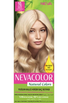 Neva Color Natural Colors 10 Platin - Kalıcı Krem Saç Boyası Seti