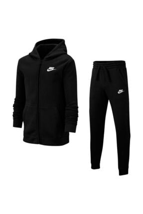 Nike Unisex Çocuk Siyah Bv3634-010 Nsw Trk Suit Kapüşonlu Eşofman Takımı