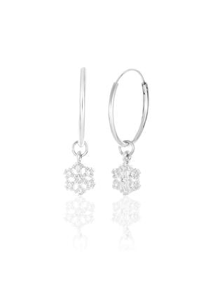 Azuris Silver Azuris 925 Ayar Alk2076 925 Gümüş Sallantılı Tak-çıkar Şarnel Küpe