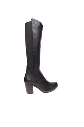 Bueno Shoes Arkası Lastikli Hakiki Deri 7,5 Cm Kadın Topuklu Çizme 9p1501