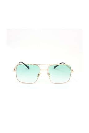 Hane14 Unisex Mexx Gold Metal Çerçeveli Yeşil Degrade Camlı Kare Güneş Gözlüğü