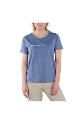 Columbia Kadın Mavi Csc Cursive Logo Graphic Kısa Kollu Tişört Cs0137-449