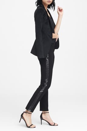 Banana Republic Kadın Siyah Sloan Skinny-Fit Yanları Pullu Pantolon 396281