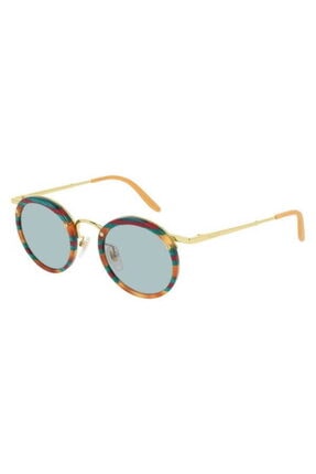 Gucci Kadın Güneş Gözlüğü Yuvarlak Kahve Ve Yeşil Renk Çerçeveli Açık Yeşil Lens Uv400