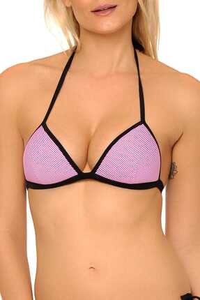 Reflections Kadın Desenli Skinny Üçgen Bikini Üstü S3545USD 045