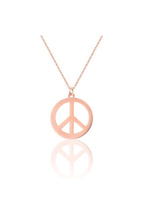 Azuris Silver Kadın Rose Gold 925 Ayar Gümüş Peace Kolye Alk1359