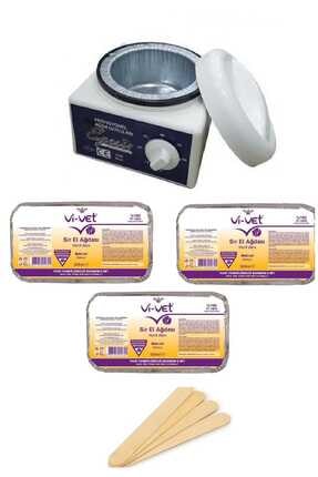 Vi-Vet Sir Ağda Makinesi +Naturel Soyulabilen Boncuk Ağda + Spatula Seti