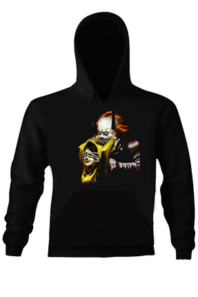 Art T-shirt Erkek Siyah It Clown Kapüşonlu Unısex Sweatshirt ART018565M