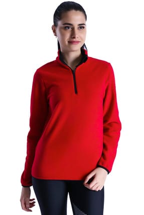 Sportive Kadın Sweatshirt - Halfwon Kadın Kırmızı Polar - 710081-00C