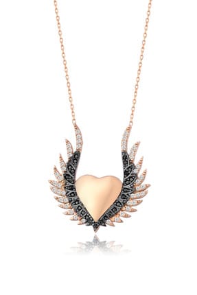 Mai Silver Kadın Rose 925 Gümüş Melek Kanadı Kalpli Kolye MA_KL_1096