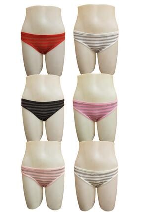 Tutku Kadın 6lı Paket Karışık Desenli Renkli Asorti Bikini Külot
