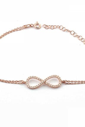 Welch Steel Kadın Sonsuzluk İşaretli Rose 925 Ayar Gümüş Bileklik WB32