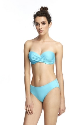 Reflections Kadın Turkuaz Mix Match Çıkarılabilir Askılı Dolgusuz Straplez Düz Bikini Üst