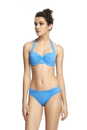 Reflections Kadın Mavi Mix Match Fiyonk Modelli Toparlayıcı Kapsız Sırt Ayarlabilen Düz Bikini Üst