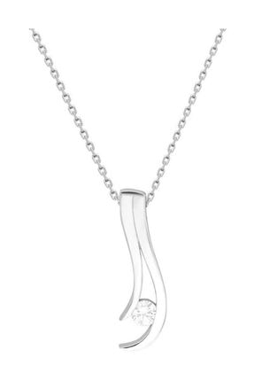 Tesbihane Starlight Diamond Tektaş Modern Tasarım 925 Ayar Gümüş Bayan Kolye