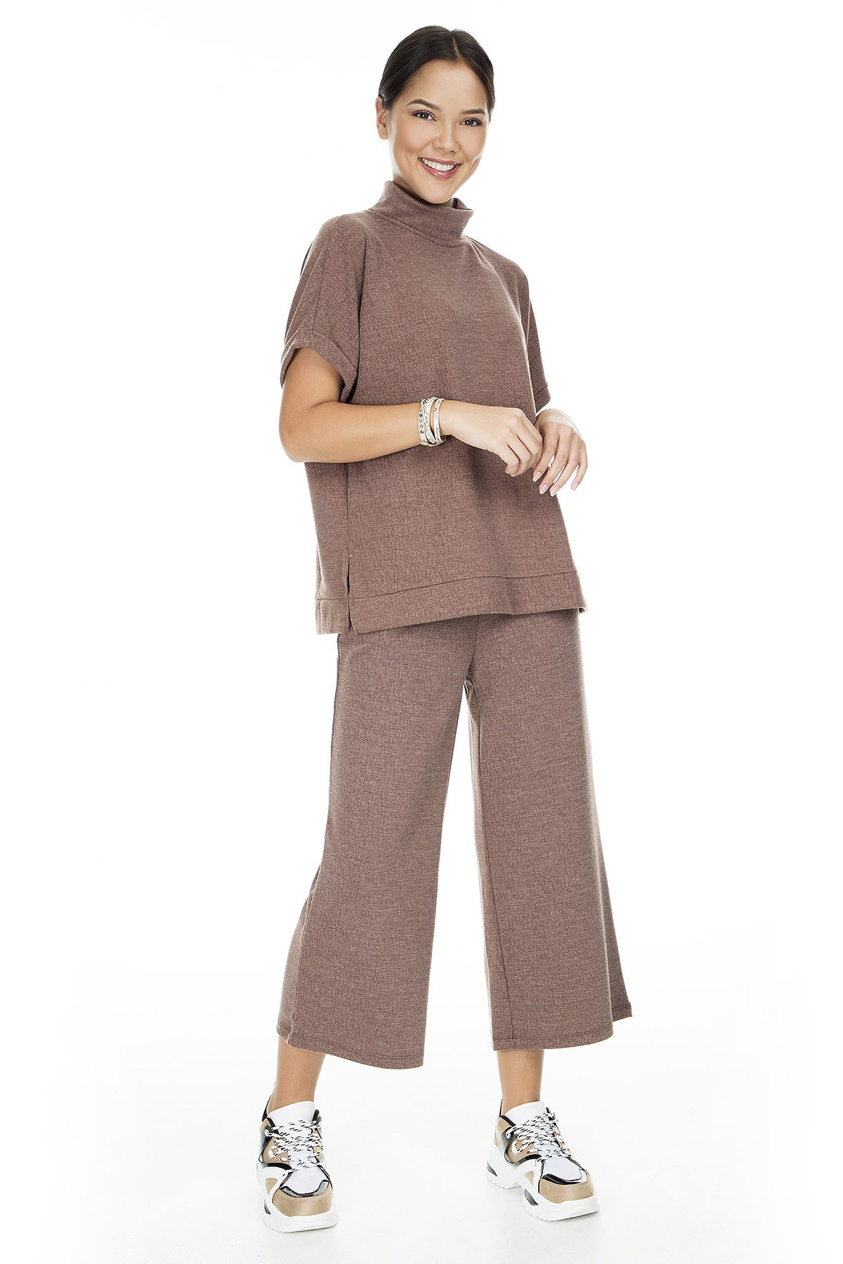 Vero Moda Kadın Kahverengi Örme Pantolon 10222549 VMFALLULAH 10222549