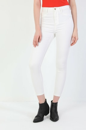 Colin's Super Slim Fit Yüksek Bel Skinny Leg Kadın Beyaz Pantolon