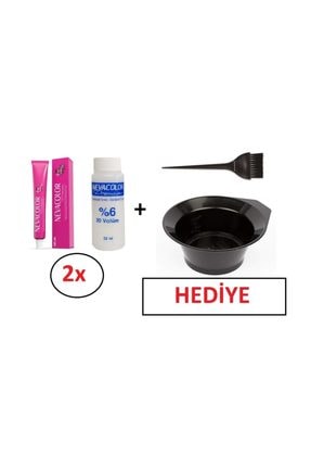 Neva Color Tüp Boya 5. 2 'li+nevacolor %6 Volume Oksidan 2'li+ Boyama Kabı Ve Fırça Hediye