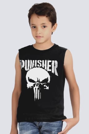 Rock & Roll34 Cezalandırıcı Siyah Kesik Kol | Kolsuz Kız Erkek Uniseks Çocuk T-shirt | Atlet 1M1SB103FS